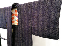 ◇KWH015 羽織 紐付き Haori 紫 古着 レトロ 和服