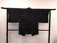 ◇KWH015 羽織 紐付き Haori 紫 古着 レトロ 和服