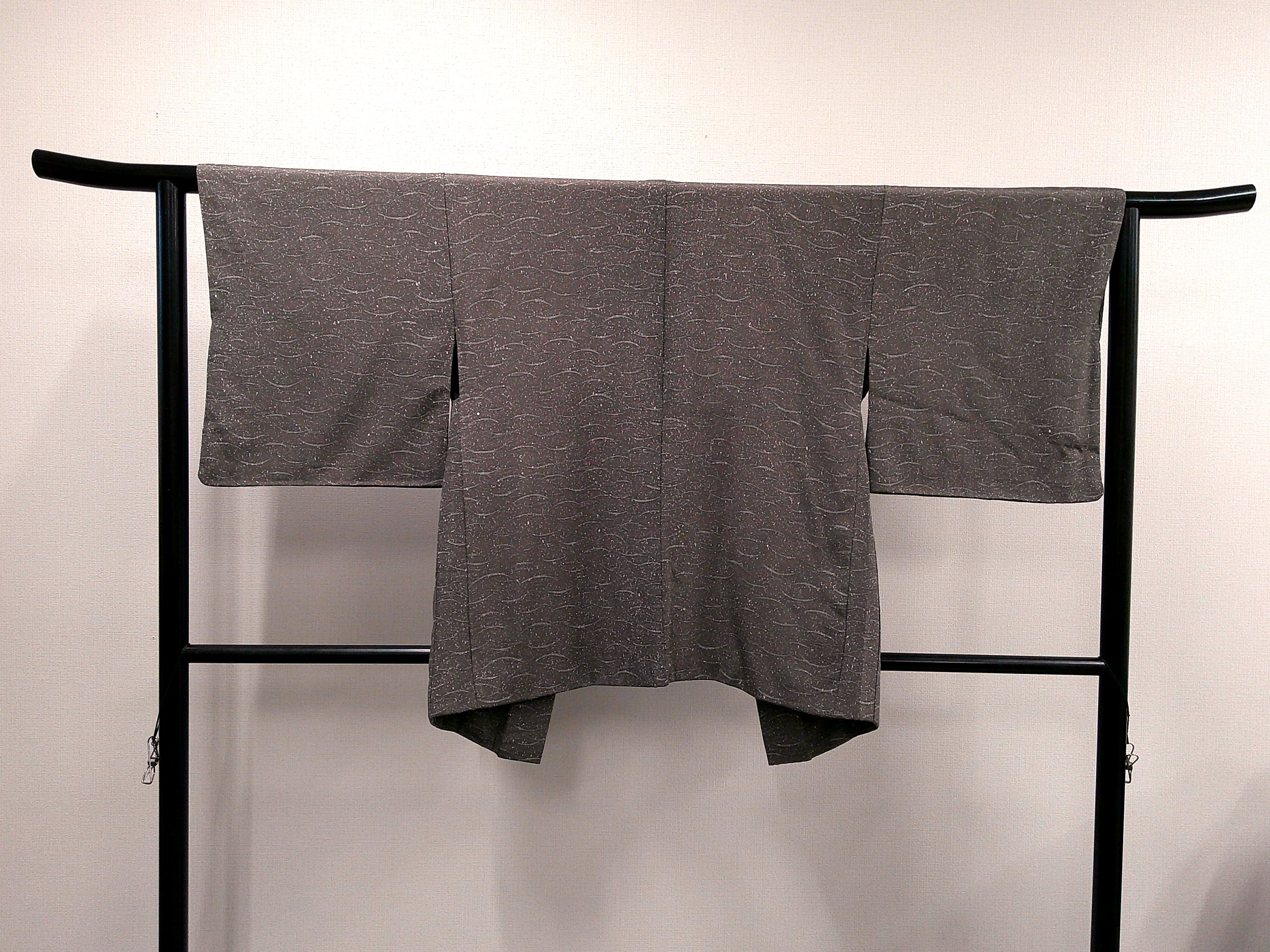◇KWH017 羽織 Haori グレー 古着 レトロ 和服