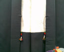 ◇KWH018 羽織 紐付き Haori 黒 古着 レトロ 和服