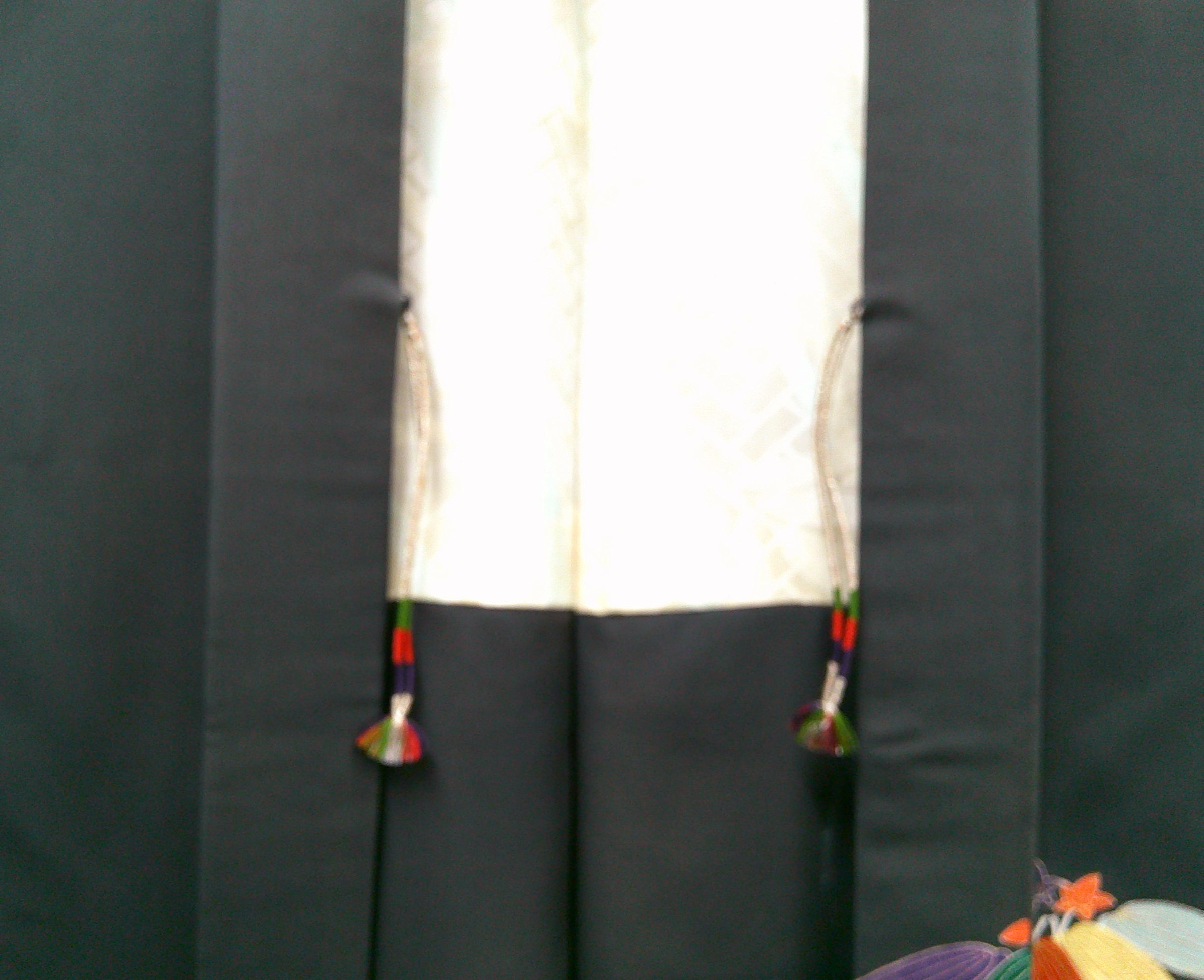 ◇KWH018 羽織 紐付き Haori 黒 古着 レトロ 和服