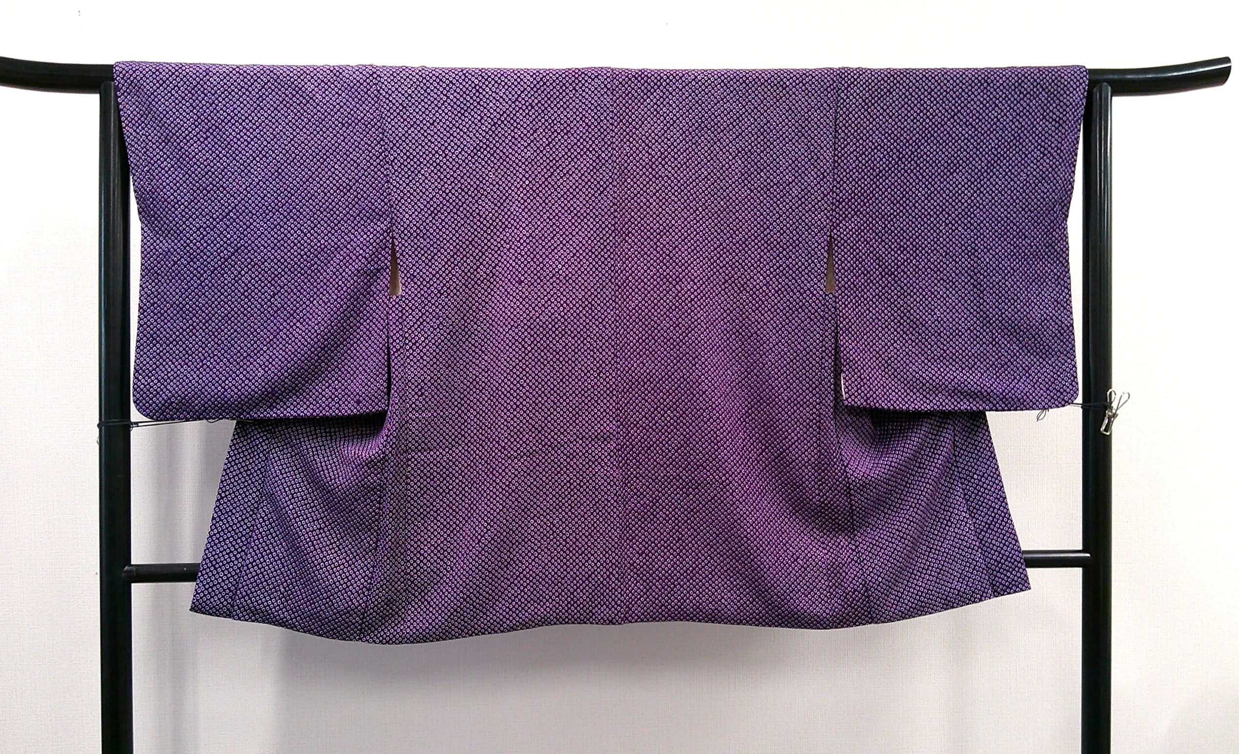 ◇KWH019 羽織 総絞り Haori 紫 古着 レトロ 和服