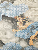 ♢KMJ006 襦袢 虎 龍 金箔 アンティーク 中古