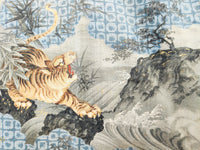 ♢KMJ006 襦袢 虎 龍 金箔 アンティーク 中古