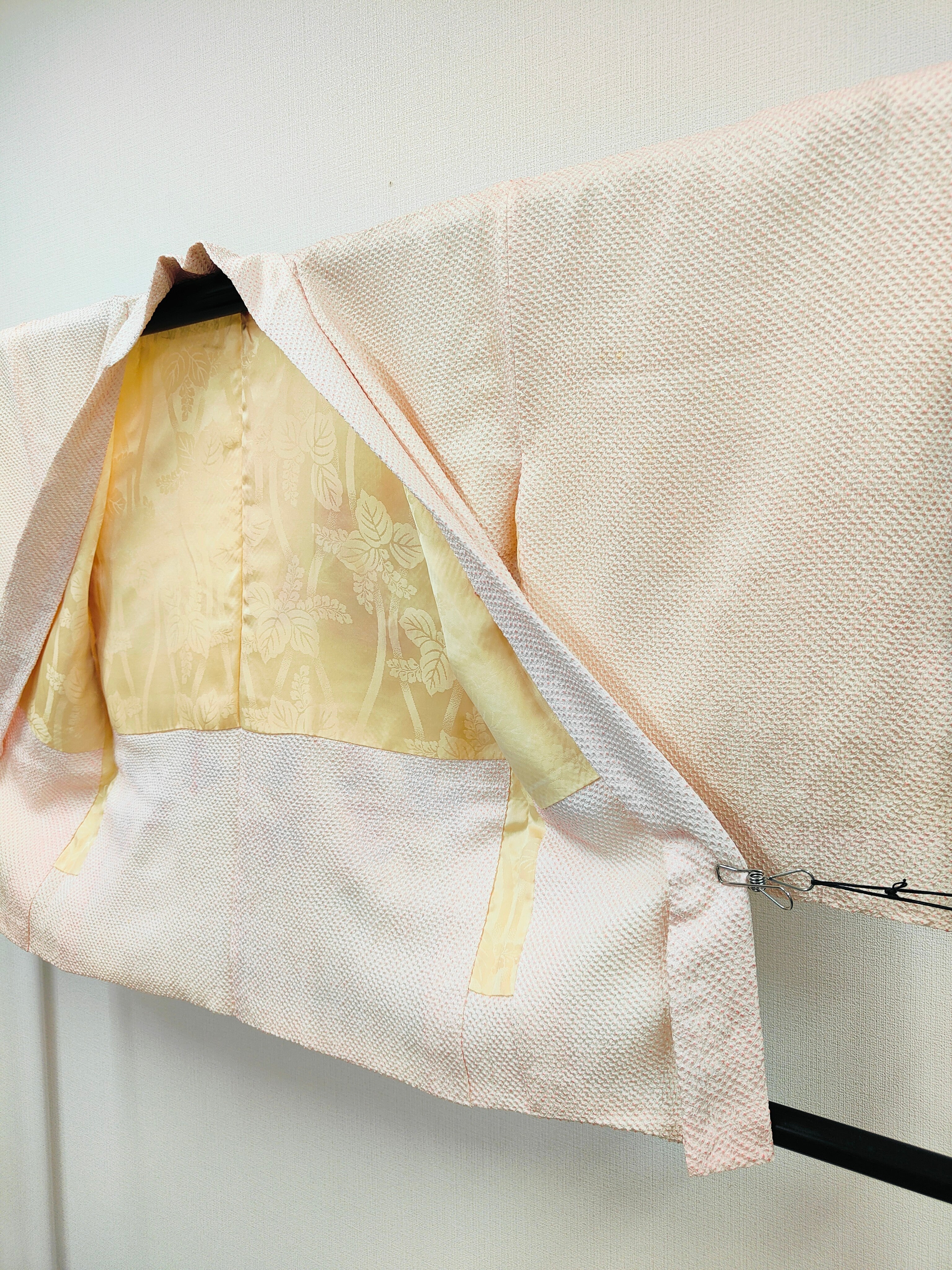 ◇KWH049 羽織 総絞り 袷羽織 Haori  桜 ピンク系 古着
