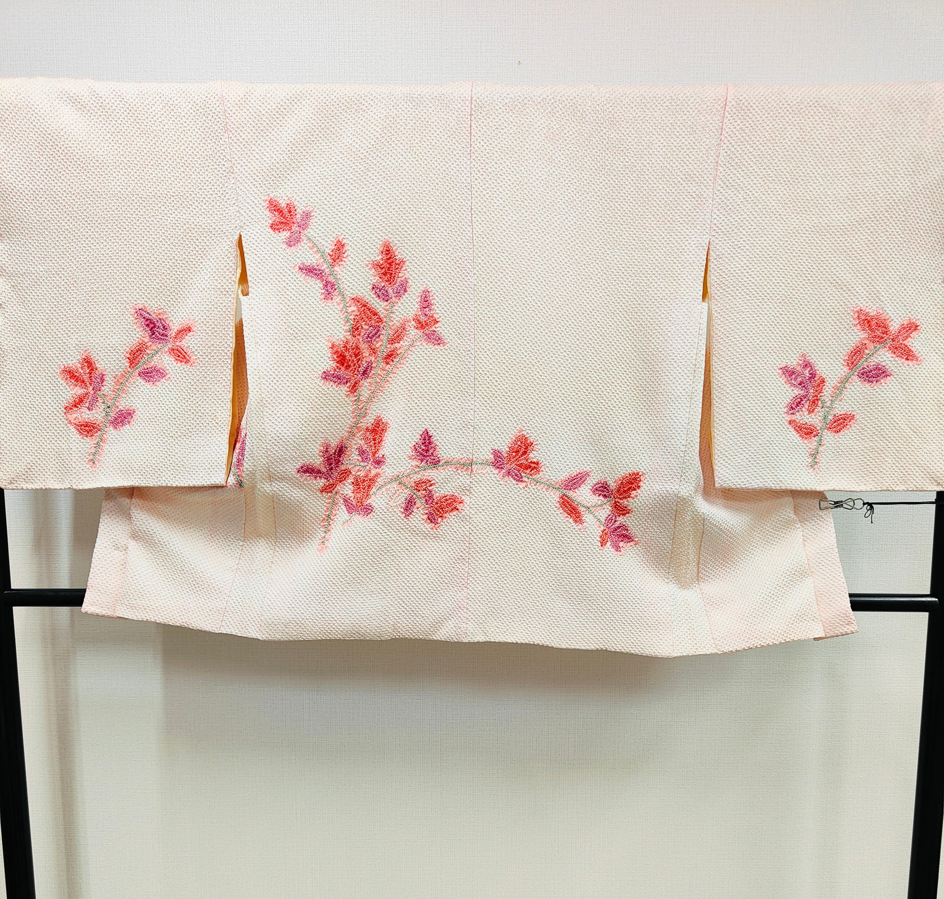 ◇KWH049 羽織 総絞り 袷羽織 Haori  桜 ピンク系 古着