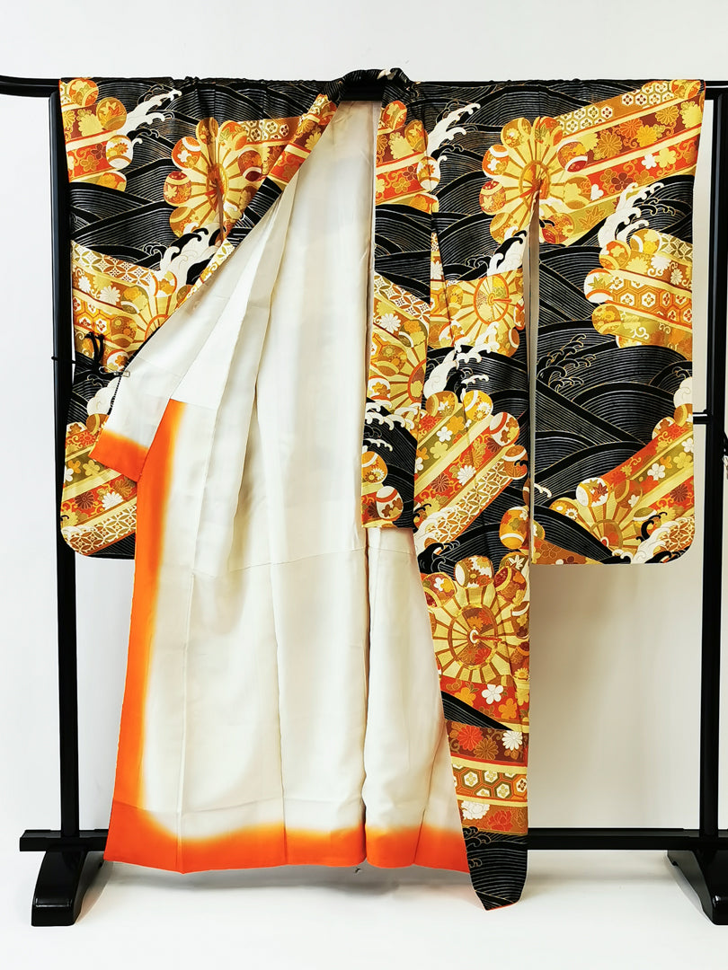 ♦KJ045 Women's Furisode used Japanese clothes