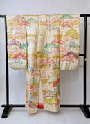 ♦KJ061 Kimono usato da donna, 5 pezzi, antico, formale, usato, abiti giapponesi