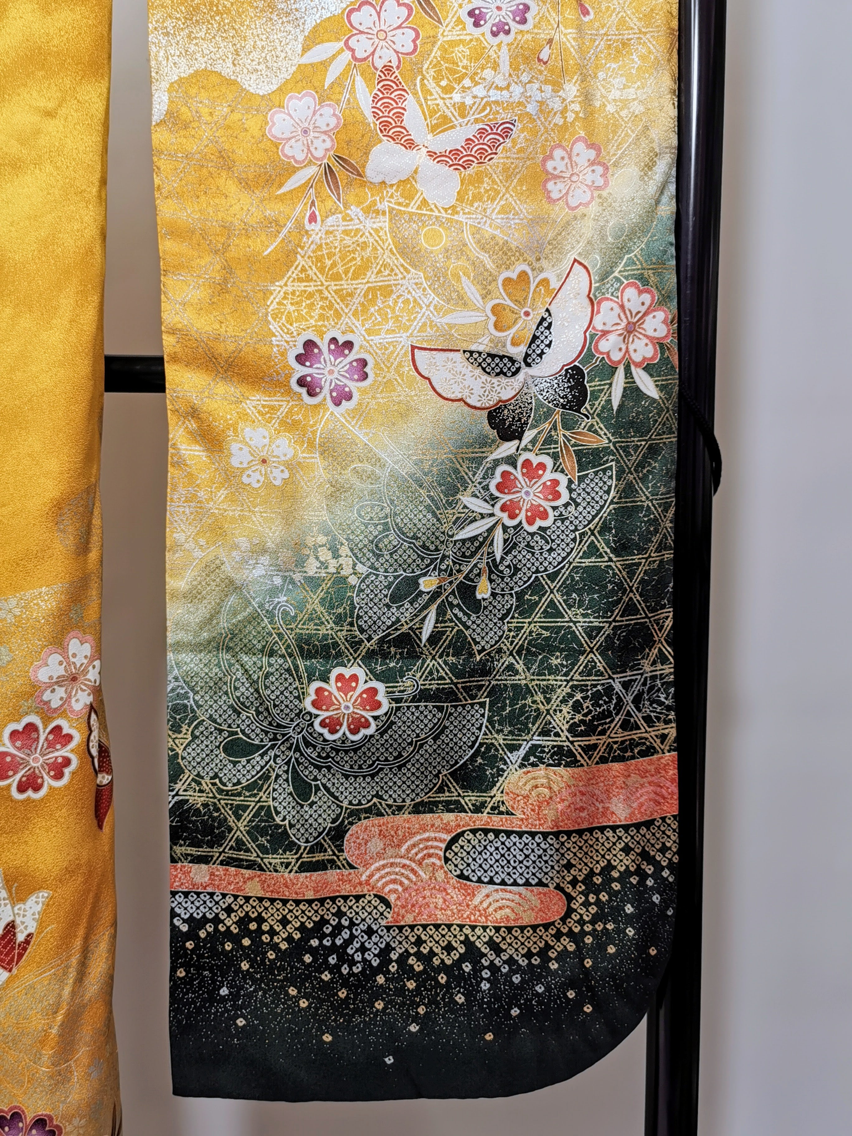 ♦KJ061 Kimono usato da donna, 5 pezzi, antico, formale, usato, abiti giapponesi
