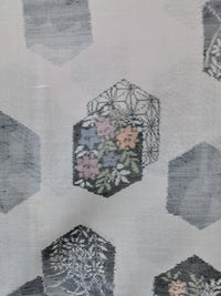 Summer kimono Komon Hexagonal pattern Floral pattern Reuse ◆twkk641
