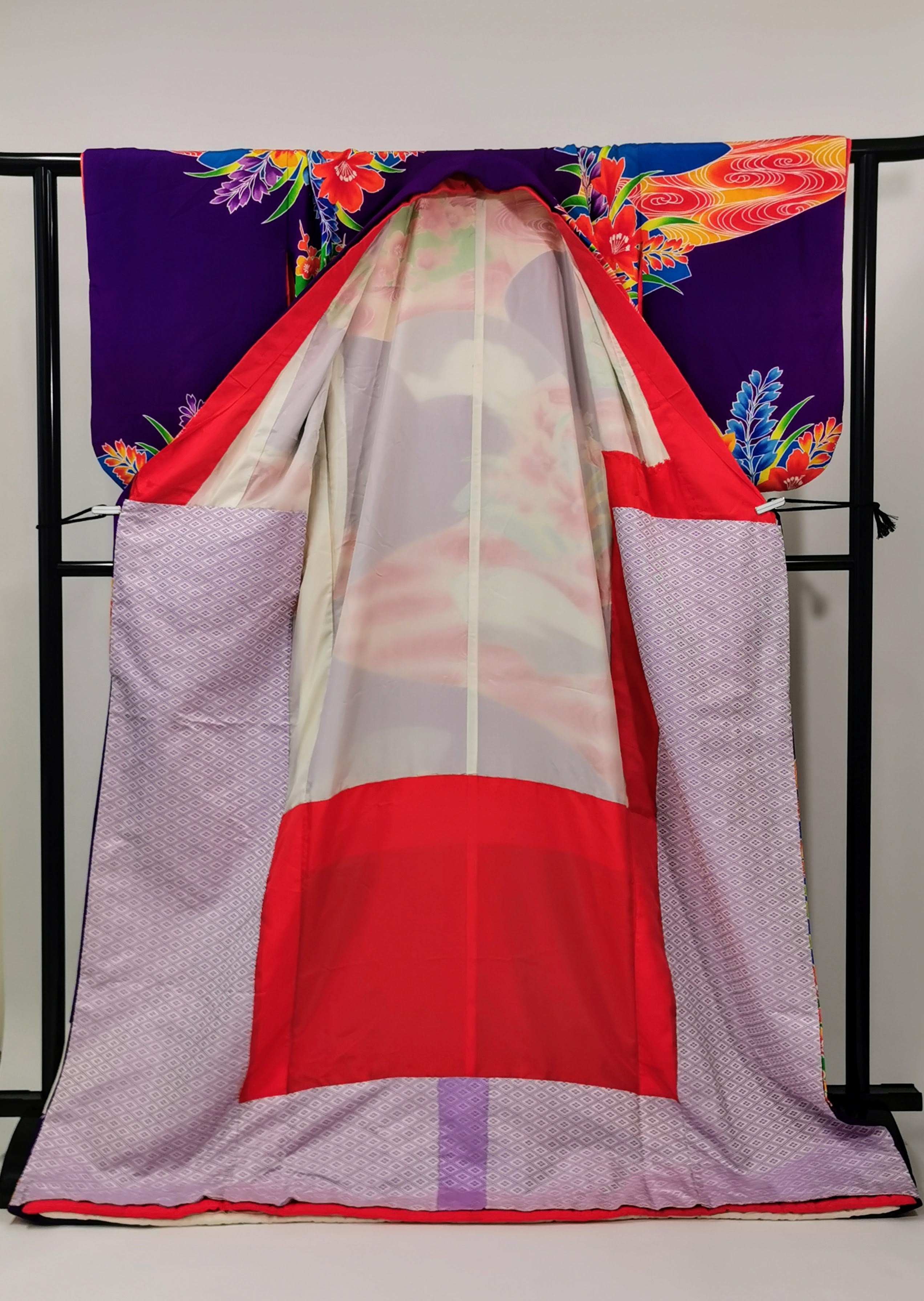 Dance Kimono Hem-dragging furisode Theater Stage Vintage clothing ◆twff651