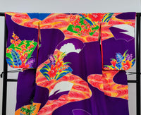 Dance Kimono Hem-dragging furisode Theater Stage Vintage clothing ◆twff651
