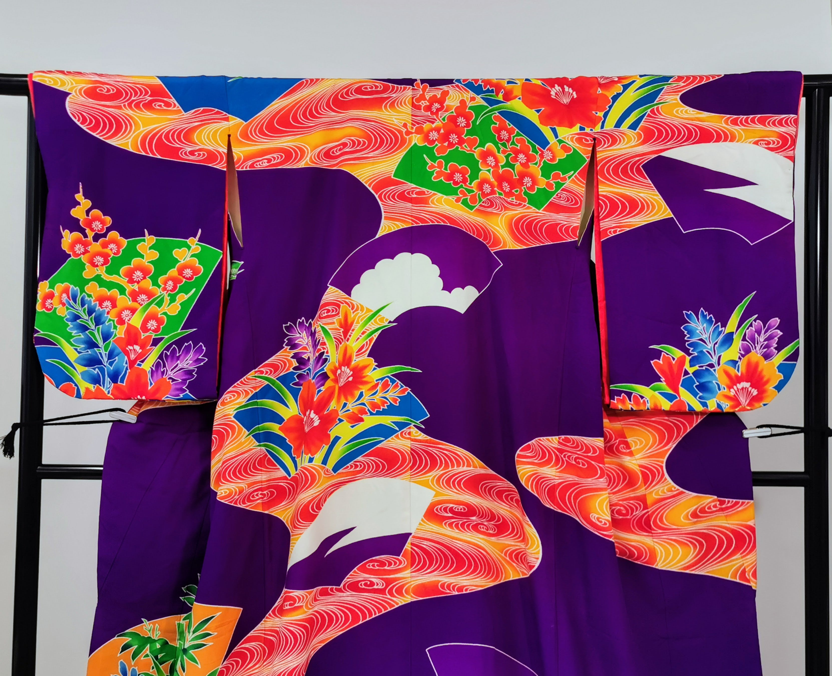 Dance Kimono Hem-dragging furisode Theater Stage Vintage clothing ◆twff651