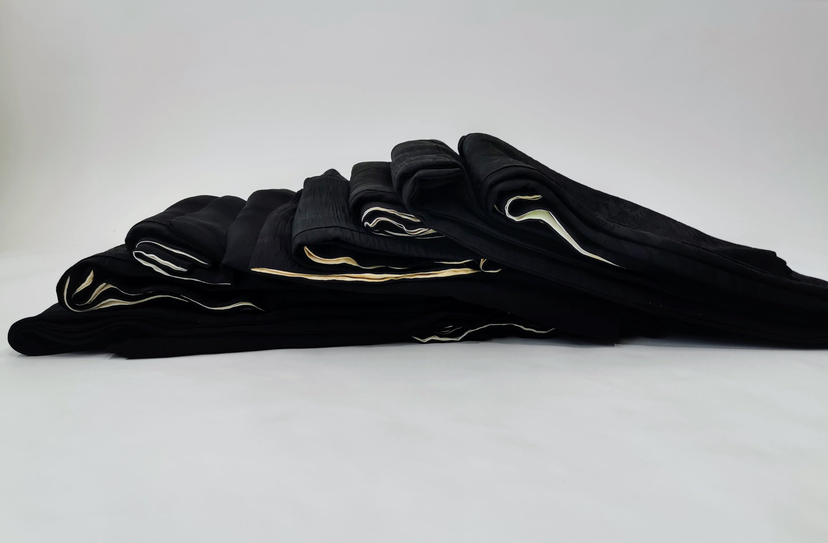 10 black haori jackets, sold as a set, recycled jackets ◆twh658