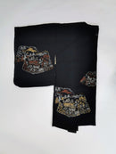 5 black haori jackets, sold as a set, recycled jackets ◆twh660