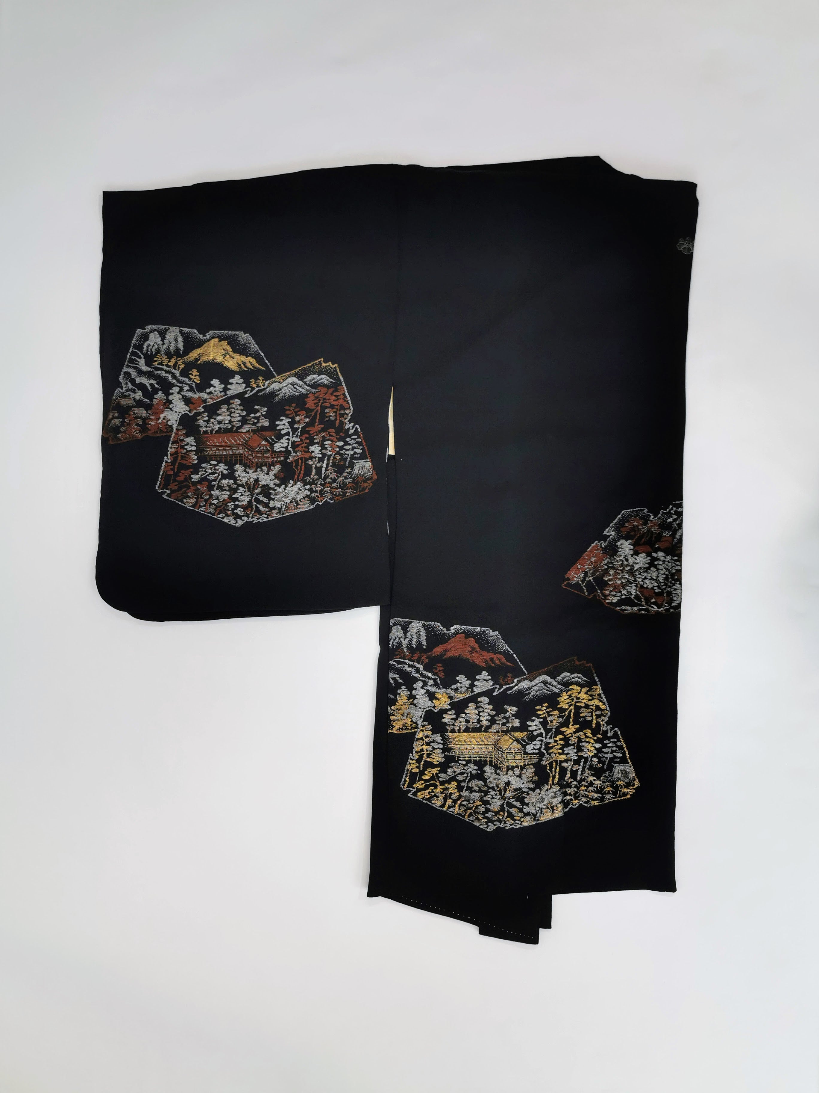 5 black haori jackets, sold as a set, recycled jackets ◆twh660