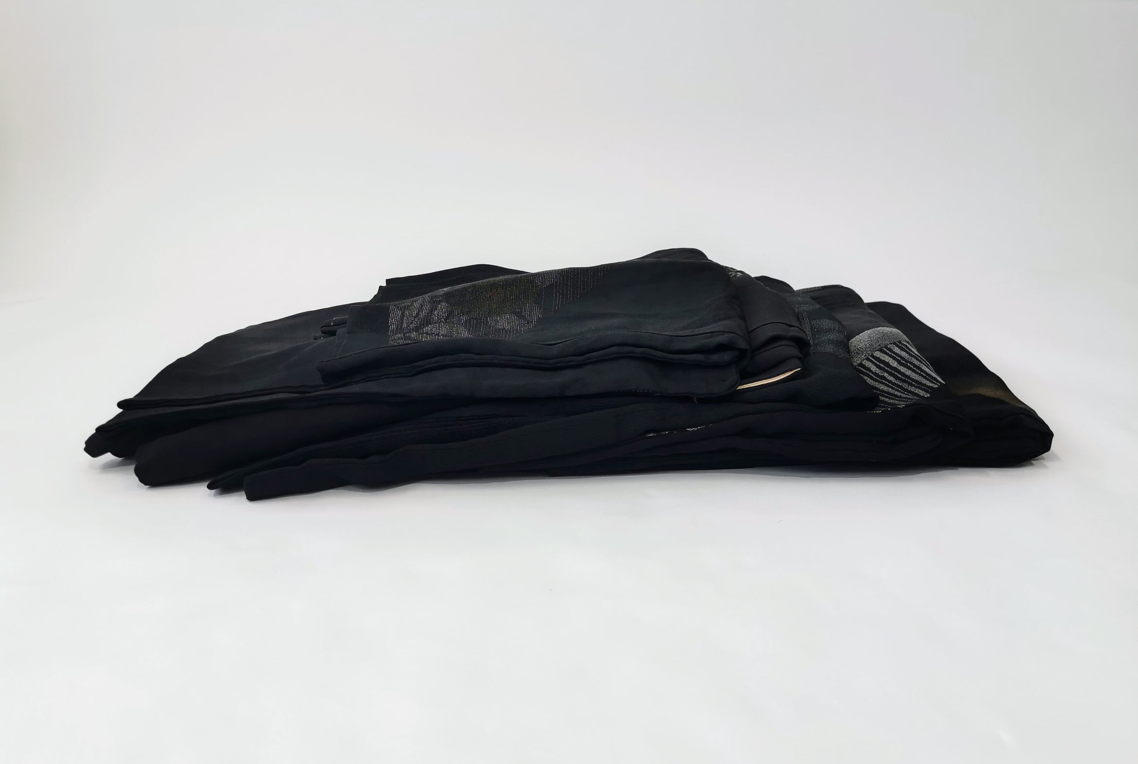 5 black haori jackets, sold as a set, recycled jackets ◆twh660