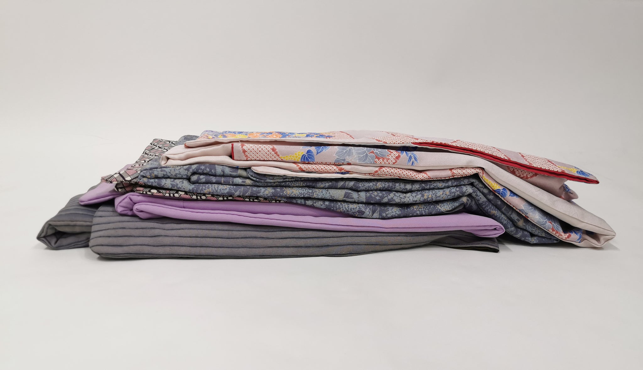 Washable Kimono Set – Vintage Women’s Kimono 5 pcs / 洗える着物 女性用ヴィンテージ着物5枚セット◆twk714