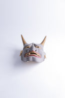 般若 ミニお面 陶器 鬼面 鬼神 能楽 開運 魔除け 招福 縁起物  インテリア◆tko509