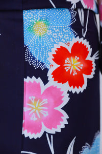 Set Purchase: Yukata + Obi + Basket Bag for Petite Women and Girls - Reuse ◆twy557