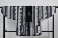 Traditional Japanese Hanten Jacket | 綿入れはんてん（男女兼用・グレー系）軽くて暖かい部屋着◆th683