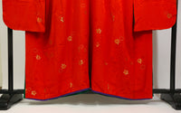 Elegant Red Kimono with Gold Sakura Pattern｜赤 × 金 桜模様の上品な振袖◆twff715