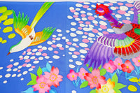 Vibrant Blue Hikifurisode Kimono – Colorful Flowers & Birds / 青地 極彩色 花鳥文 引き振袖◆twff716