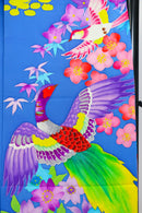 Vibrant Blue Hikifurisode Kimono – Colorful Flowers & Birds / 青地 極彩色 花鳥文 引き振袖◆twff716