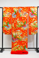 Bridal Uchikake – Gold Cranes & Peony Pattern / 白打掛 金鶴×牡丹  Traditional Japanese Wedding Kimono / 花嫁衣裳 打掛◆twu718