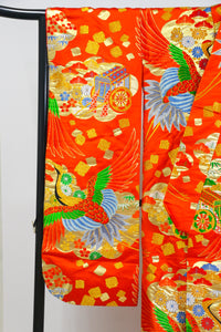 Bridal Uchikake – Gold Cranes & Peony Pattern / 白打掛 金鶴×牡丹  Traditional Japanese Wedding Kimono / 花嫁衣裳 打掛◆twu718