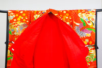 Bridal Uchikake – Gold Cranes & Peony Pattern / 白打掛 金鶴×牡丹  Traditional Japanese Wedding Kimono / 花嫁衣裳 打掛◆twu718