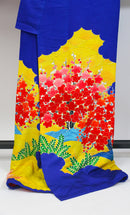 Vibrant Floral Furisode Kimono – Blue × Yellow × Red◆twf719