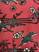 ◇KWH024 羽織 袷羽織 Haori 赤系 古着 レトロ 和服
