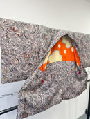 ◇KWH025 羽織 袷羽織 紐付き Haori 薄ピンク 古着 レトロ 和服