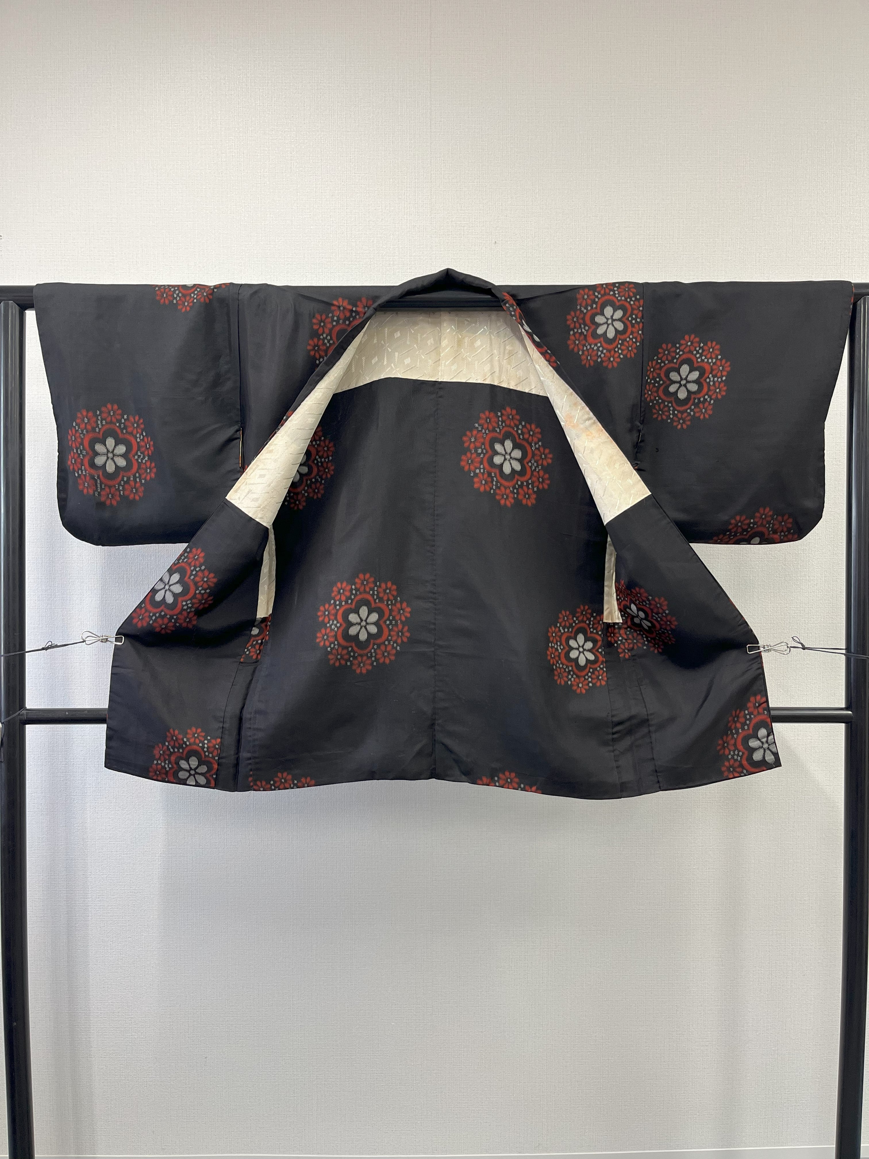 ◇KWH026 羽織 Haori 黒 古着 レトロ 和服