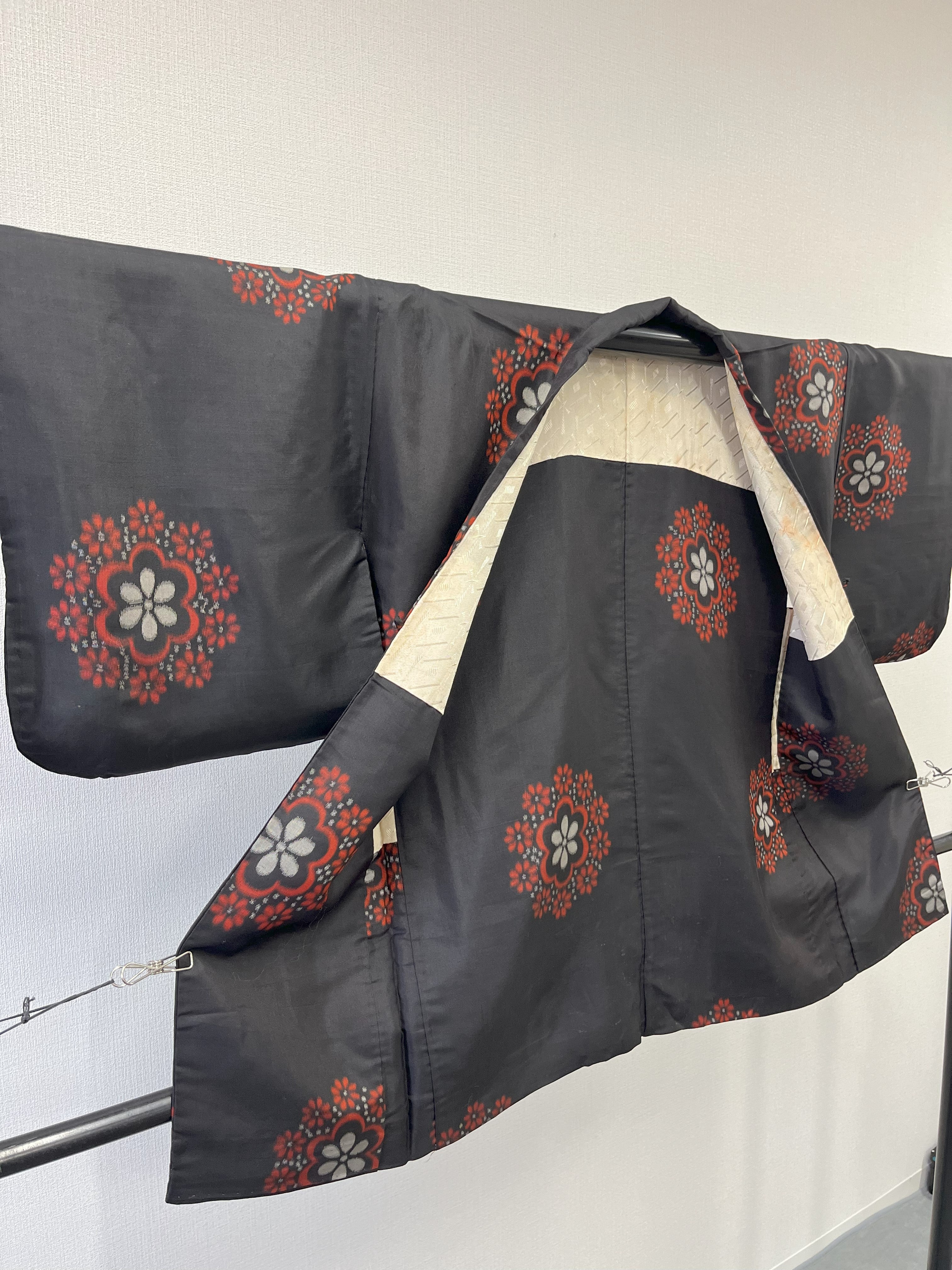 ◇KWH026 羽織 Haori 黒 古着 レトロ 和服