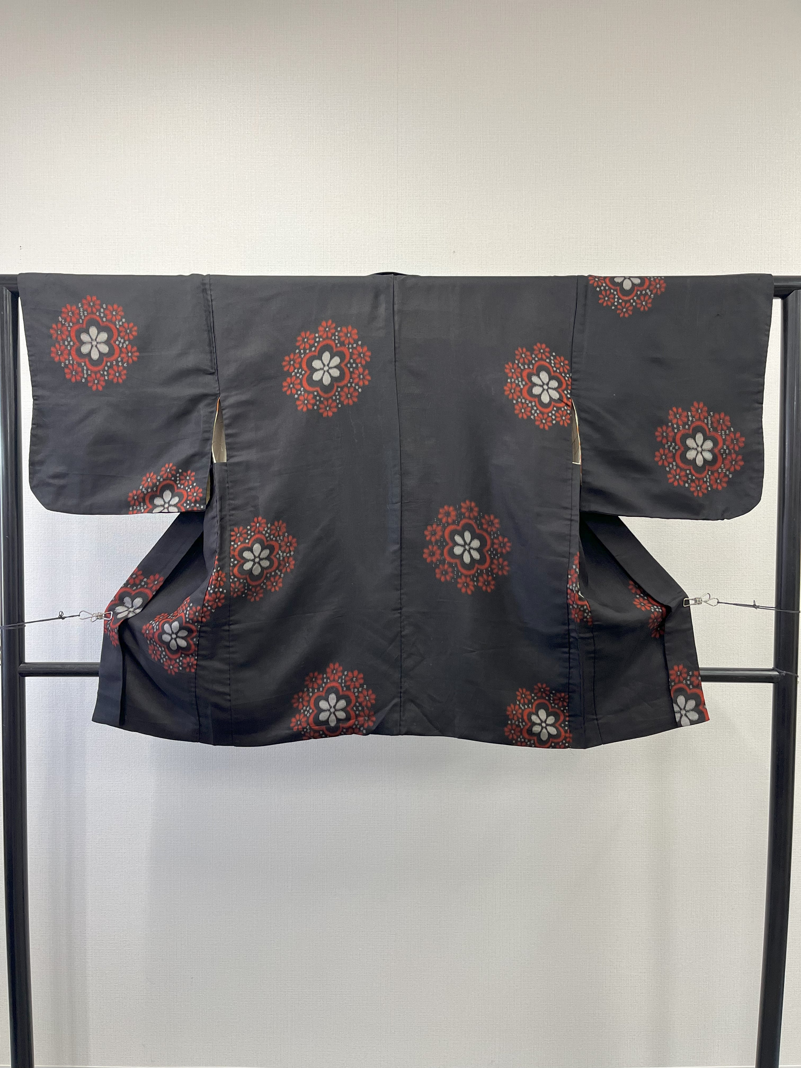 ◇KWH026 羽織 Haori 黒 古着 レトロ 和服