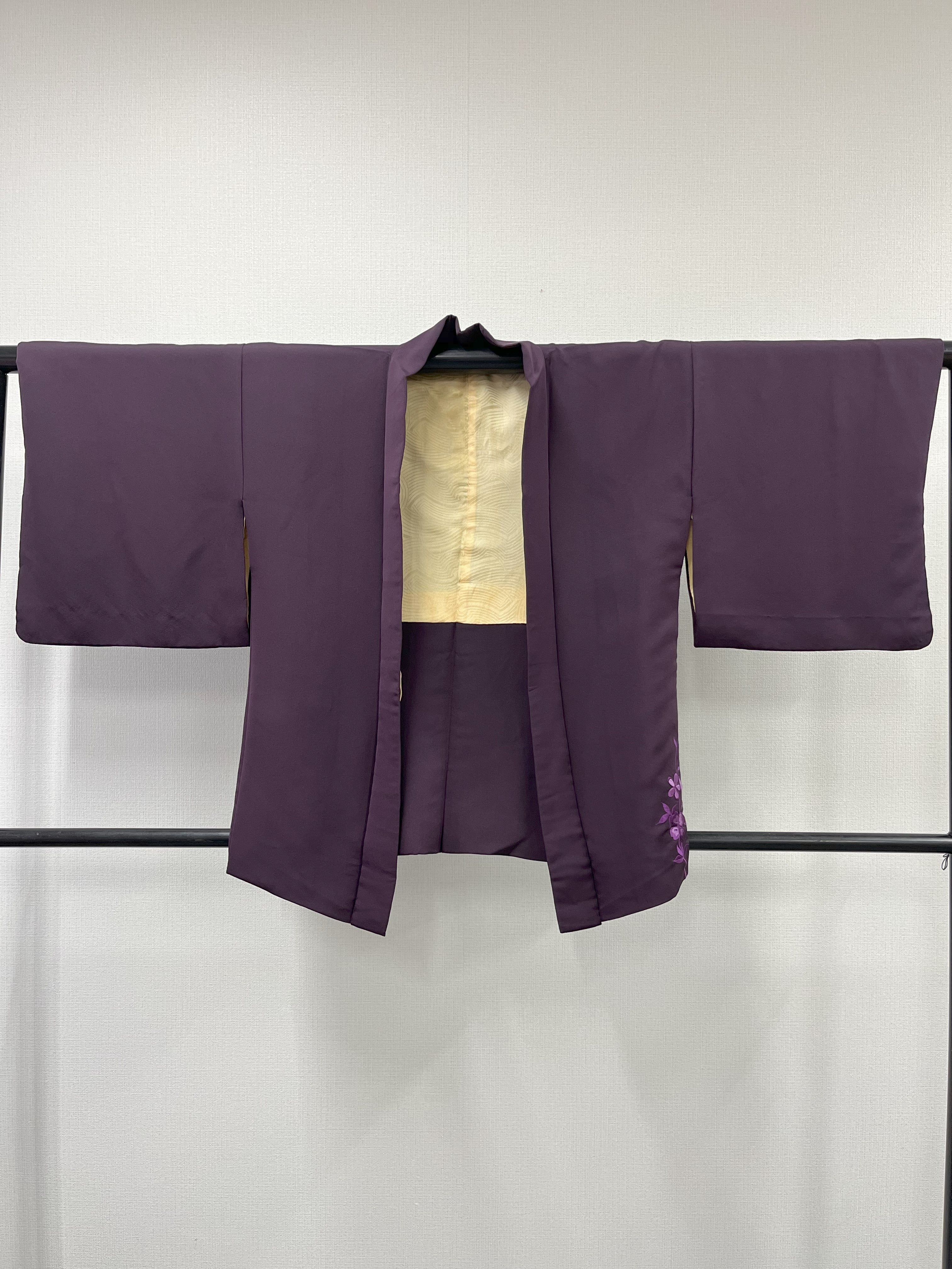 ◇KWH032 羽織 袷羽織 紐付き Haori 紫 古着 レトロ 和服