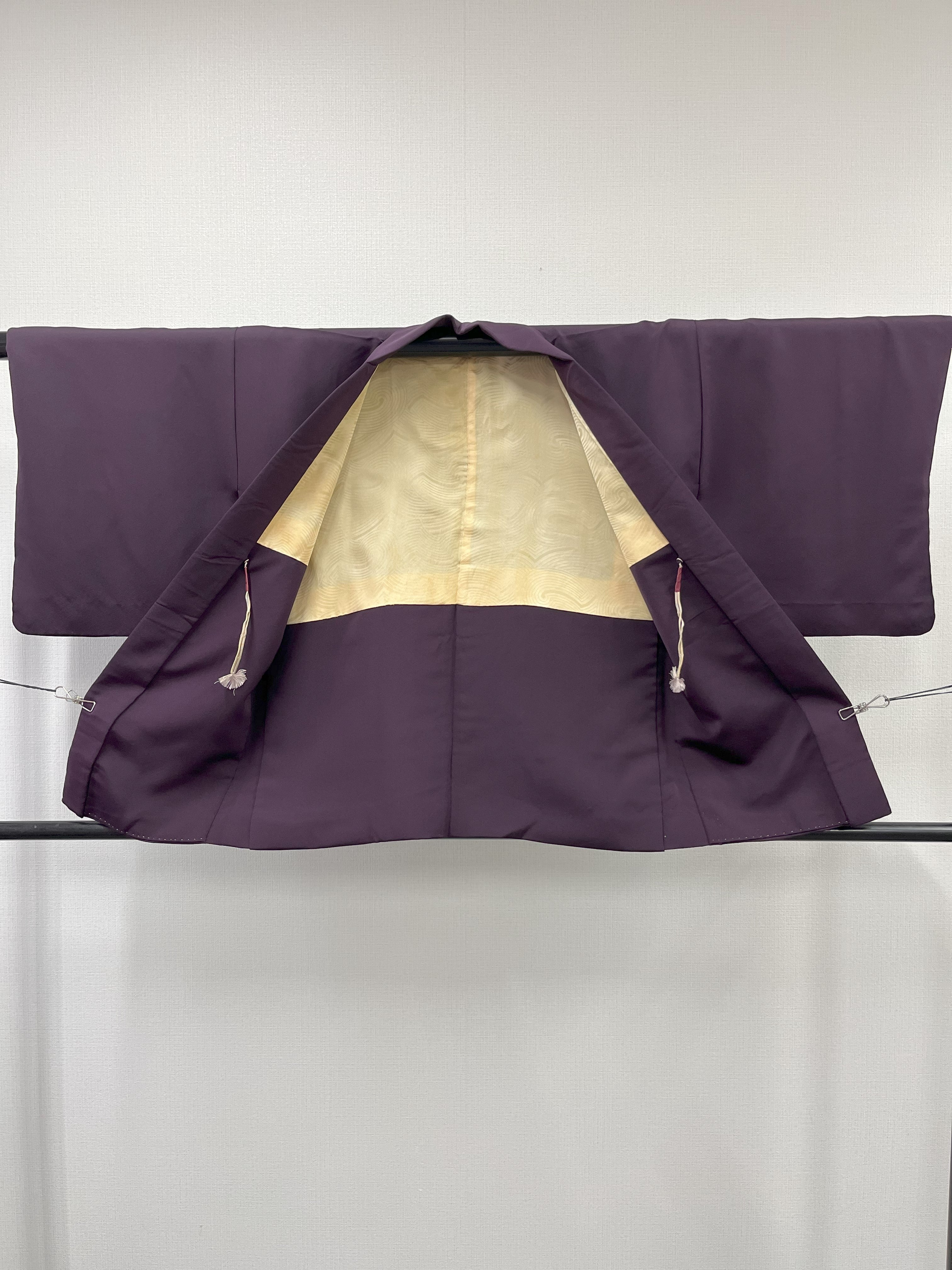◇KWH032 羽織 袷羽織 紐付き Haori 紫 古着 レトロ 和服