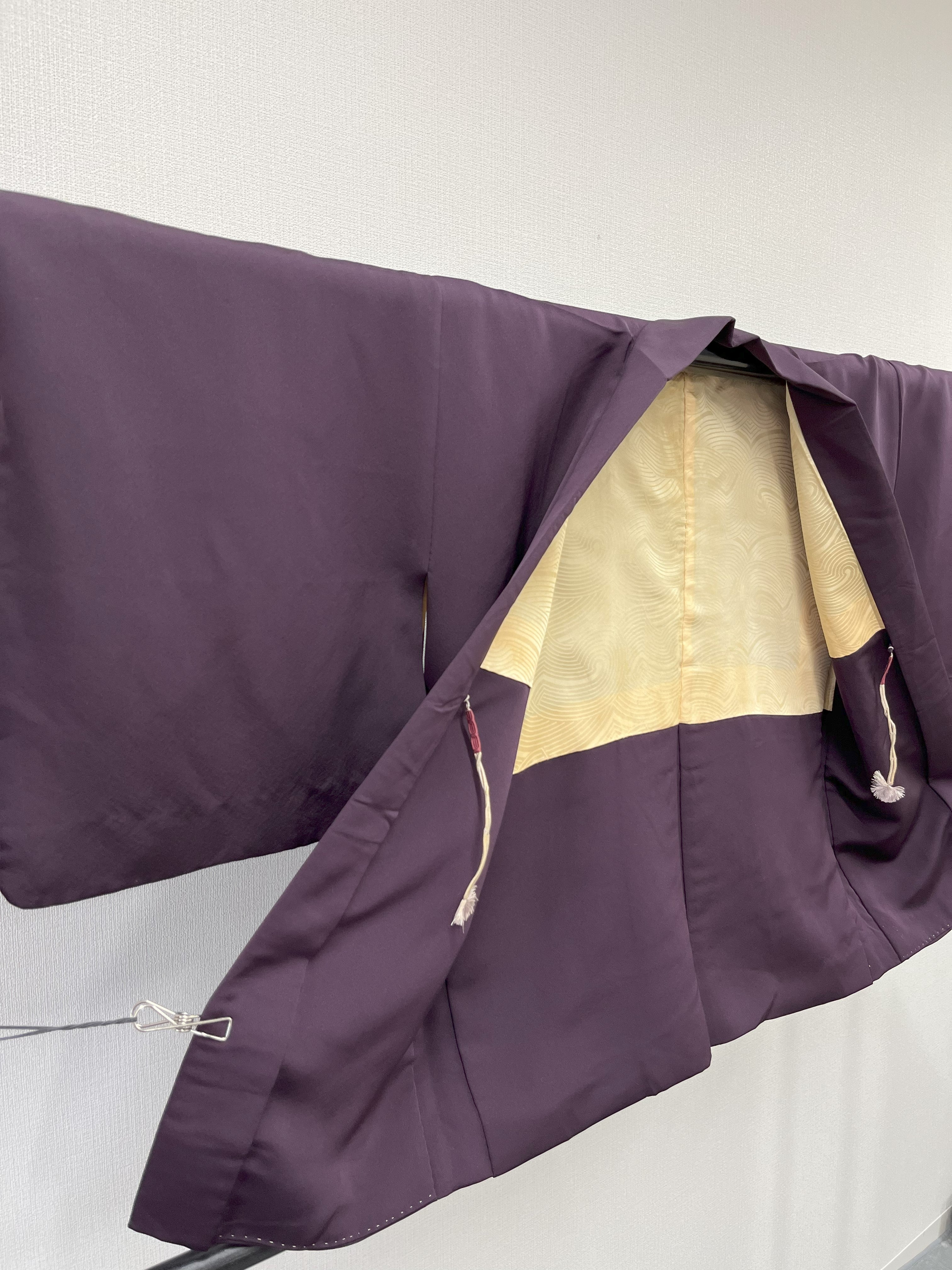 ◇KWH032 羽織 袷羽織 紐付き Haori 紫 古着 レトロ 和服