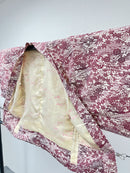◇KWH033 羽織 袷羽織 Haori 濃ピンク 白 古着 レトロ 和服