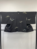 ◇KWH034 羽織 黒羽織 Haori 紐付き 古着 レトロ 和服