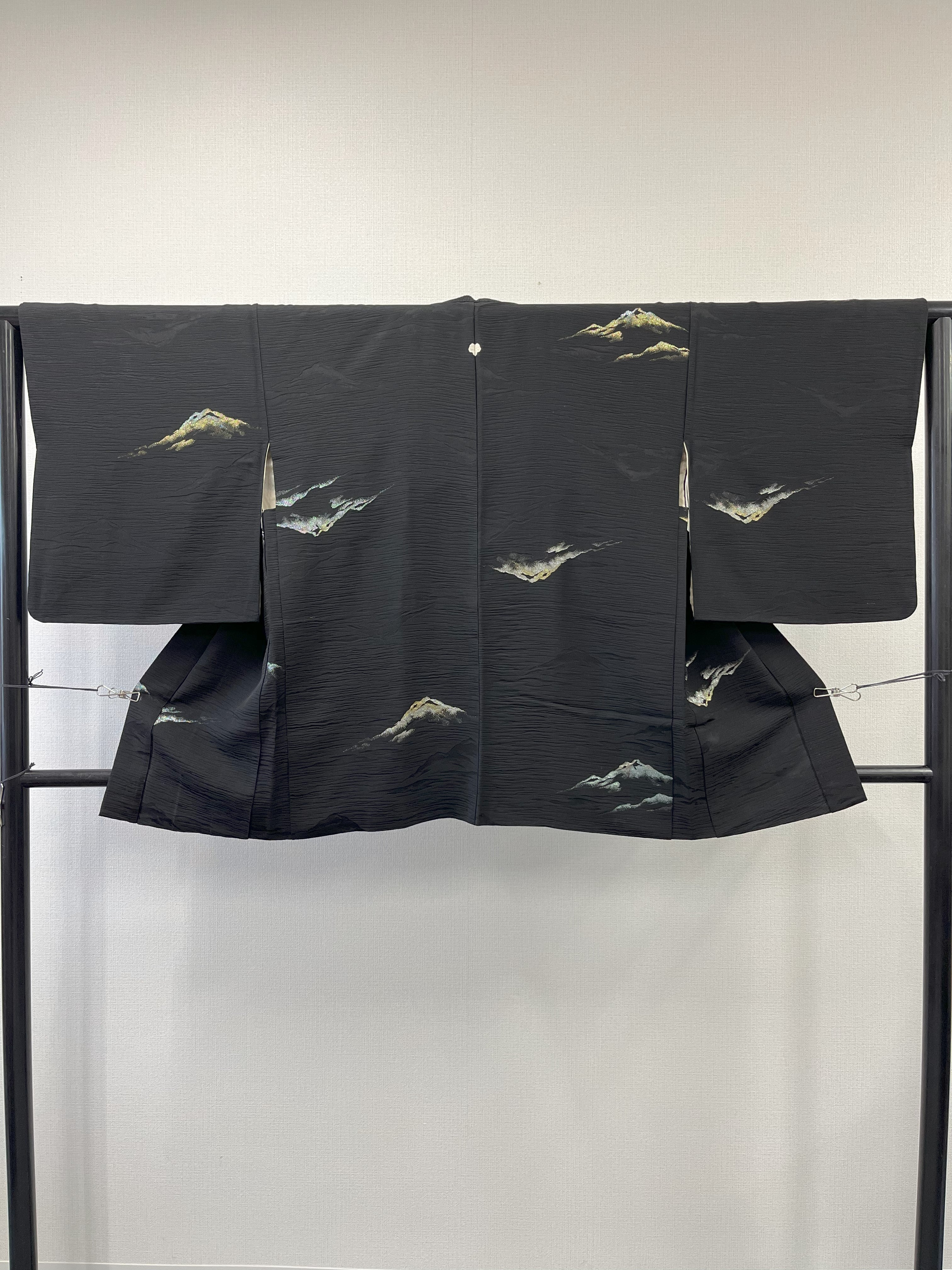 ◇KWH034 羽織 黒羽織 Haori 紐付き 古着 レトロ 和服