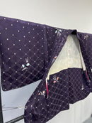 ◇KWH035 羽織 袷羽織 紐付き Haori  紫 古着 レトロ 和服