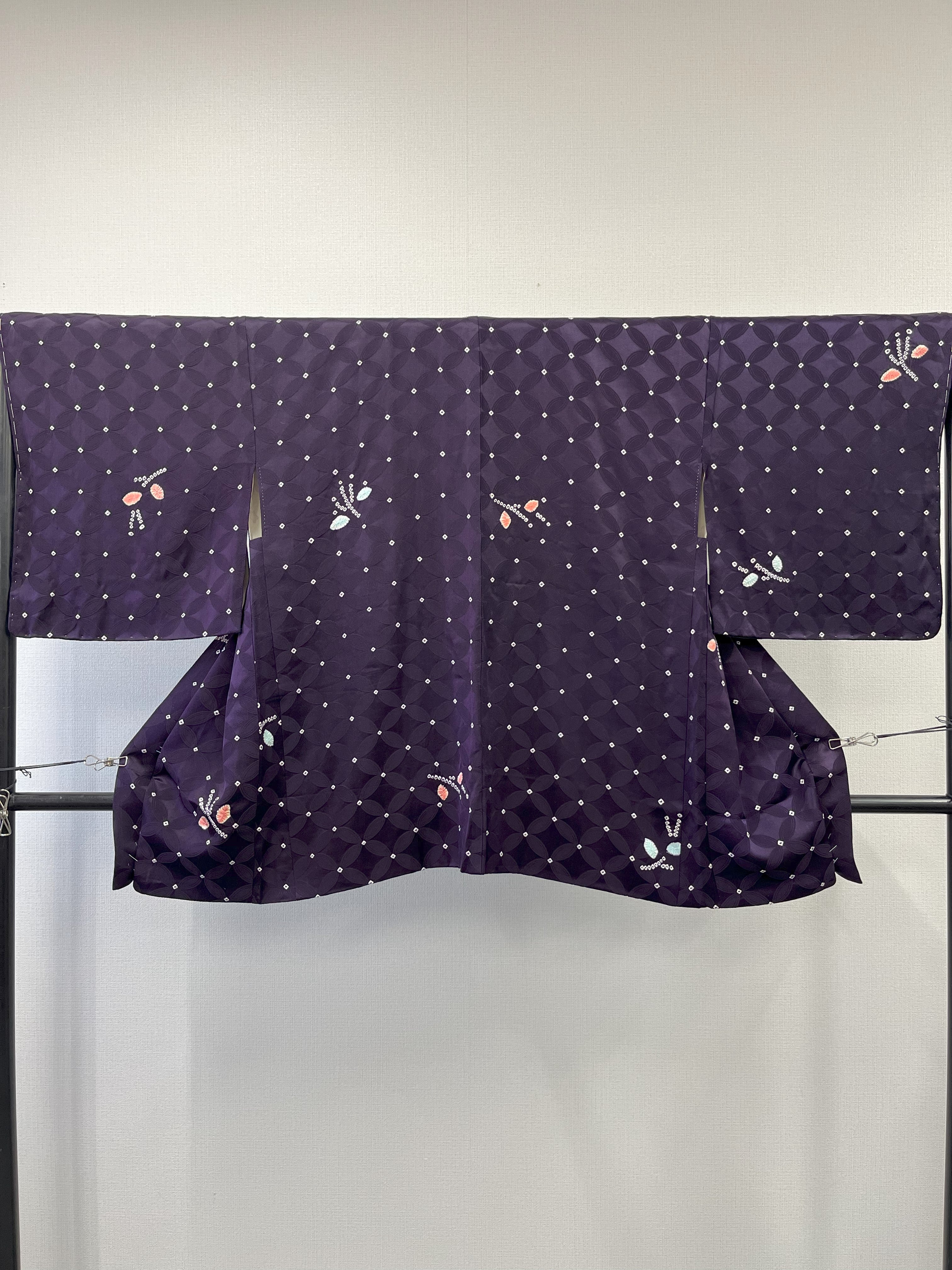 ◇KWH035 羽織 袷羽織 紐付き Haori  紫 古着 レトロ 和服