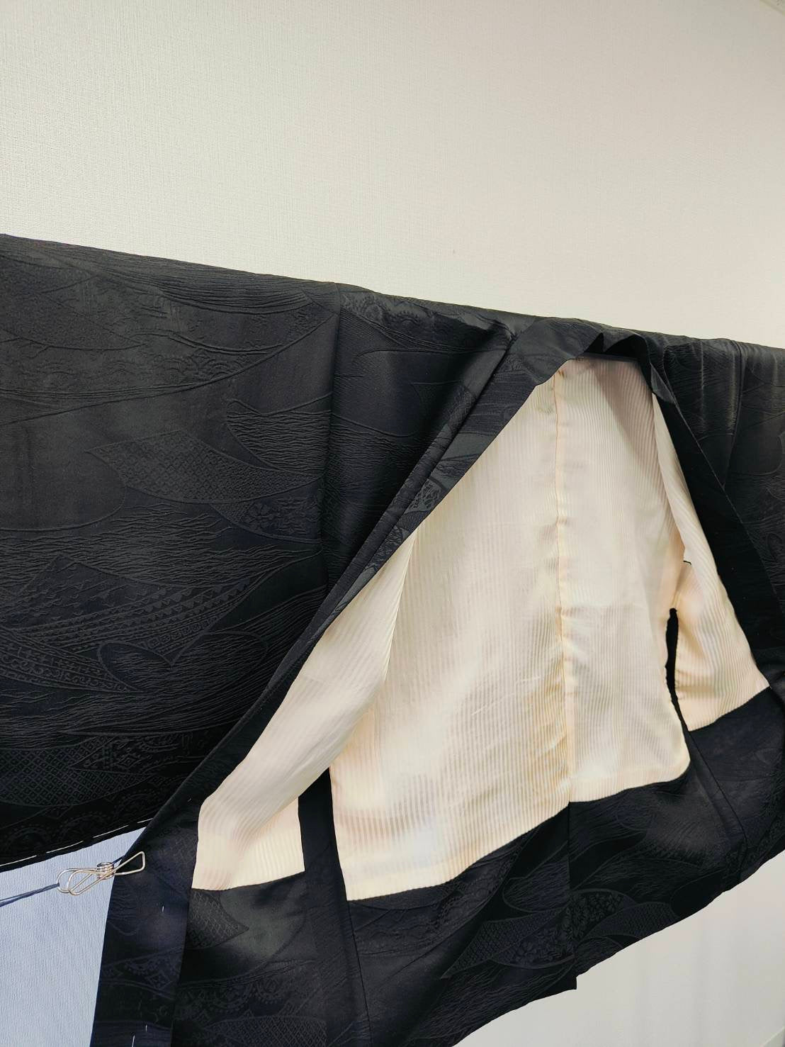 ◇KWH036 羽織 黒羽織 Haori 古着 レトロ 和服