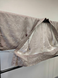 ◇KWH037 羽織 袷羽織 紐付き Haori グレー 古着 レトロ 和服