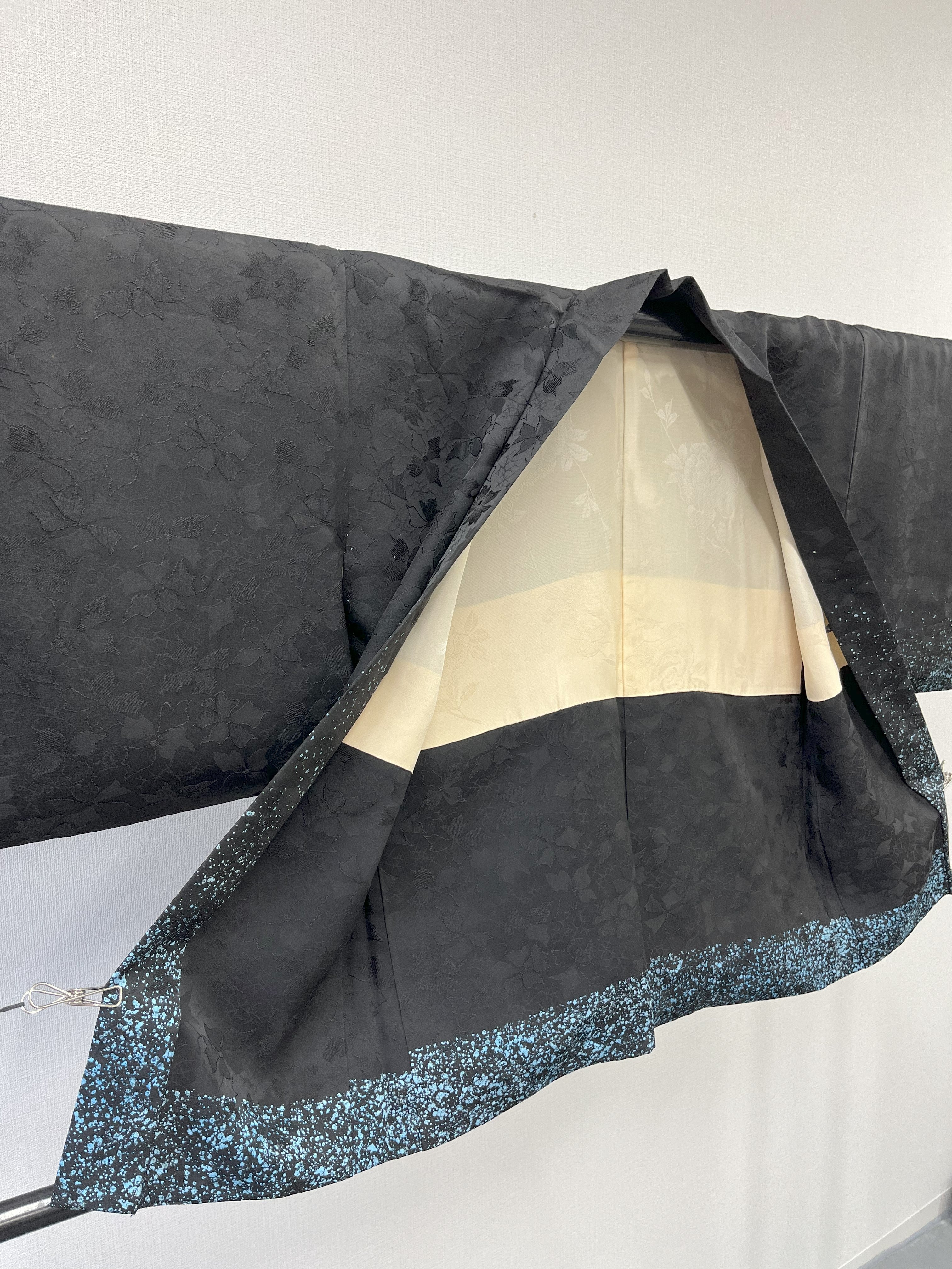 ◇KWH040 羽織 黒羽織 Haori 鶴 古着 レトロ 和服