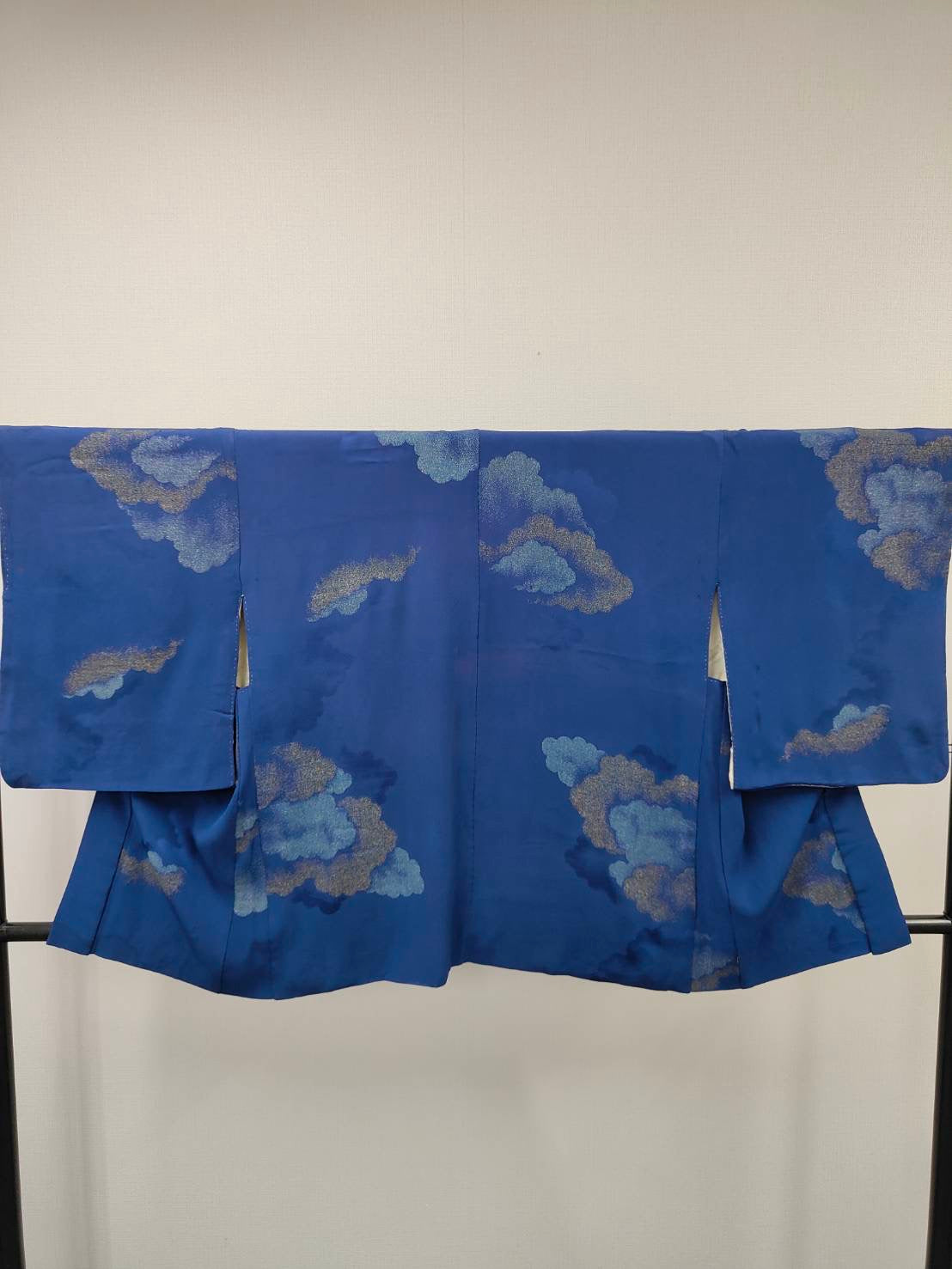 ◇KWH043 羽織 紐付き Haori 青 古着 レトロ 和服