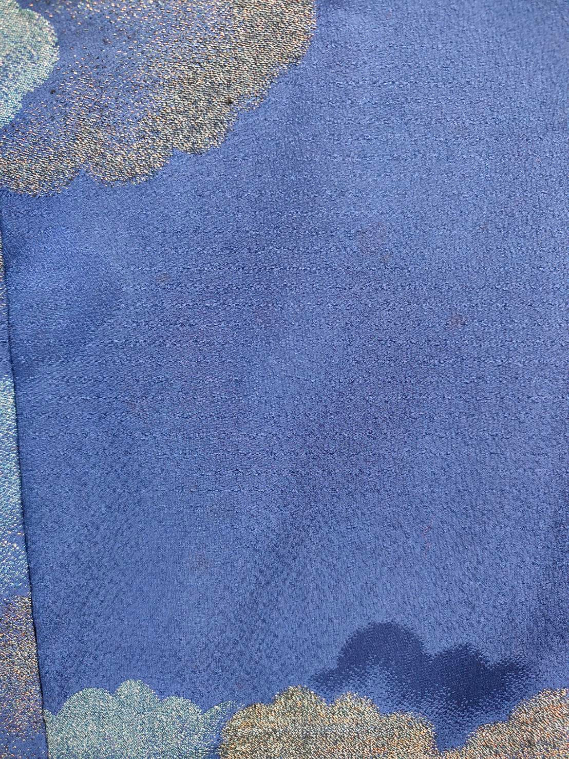 ◇KWH043 羽織 紐付き Haori 青 古着 レトロ 和服